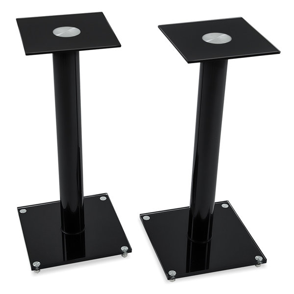 MountIt! Speaker Floor Stands Set of Two Tempered Glass Stands 22